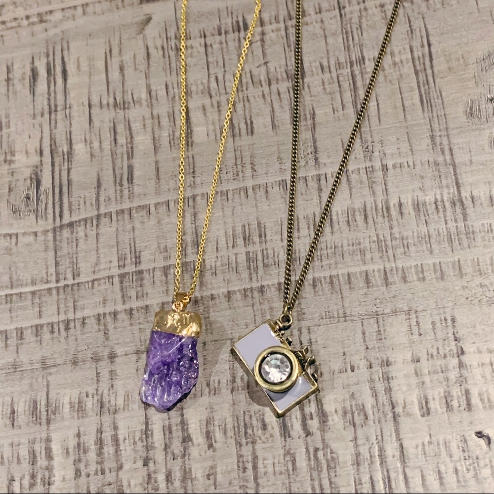 🎉2FOR$15🎉Set 2 necklaces Amethyst & photography